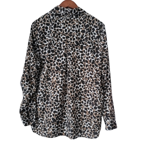 ELLEN TRACY WOMEN'S LONG SLEEVE SHEER BLOUSE XL Black|Mocha|White - Picture 3 of 14